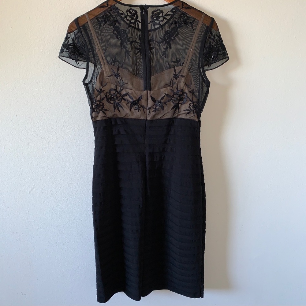 Marina Cap Sleeve Lace Black Bodycon Dress - Picture 5 of 9